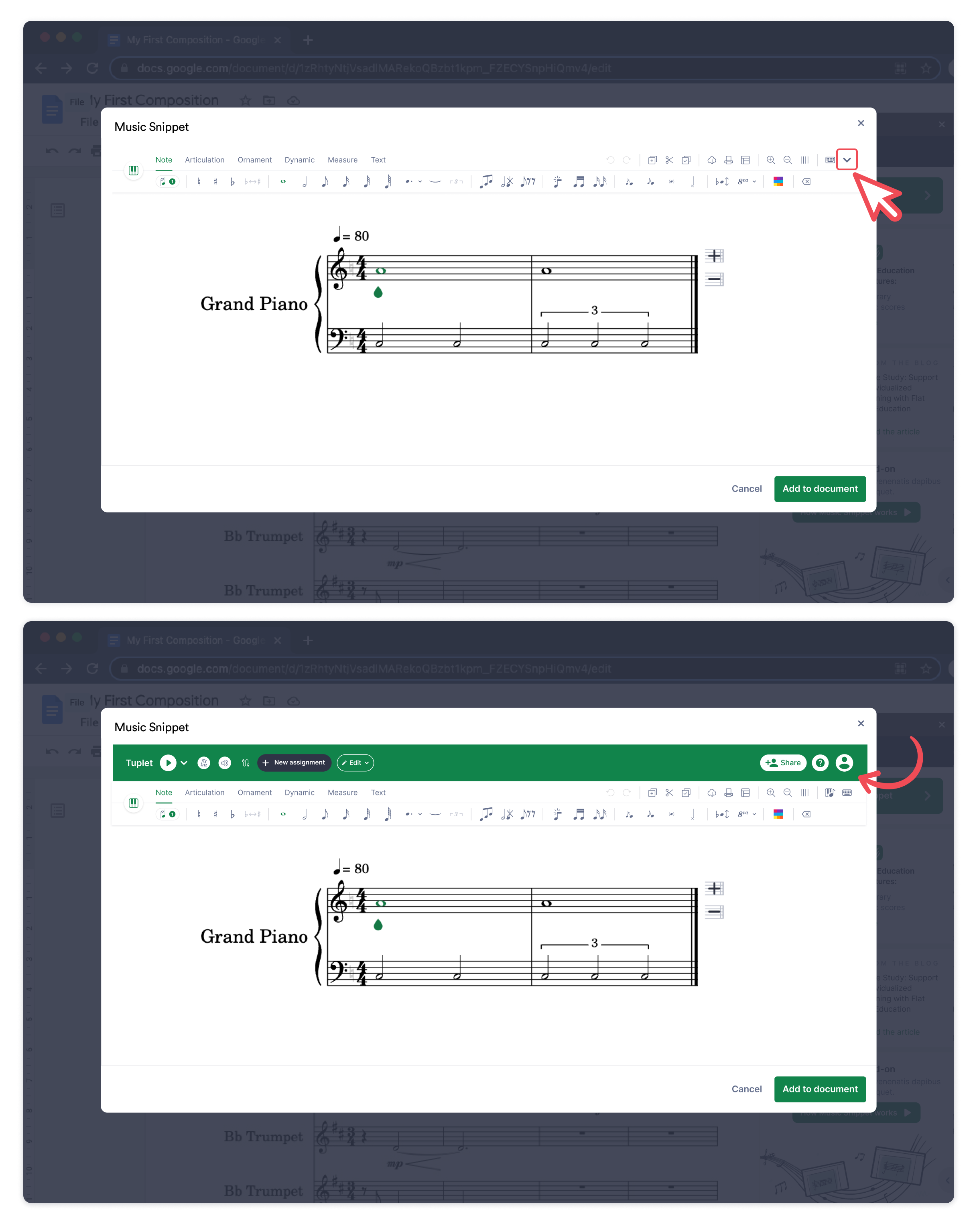 Unlocking the entire Editor features on Music Snippet 